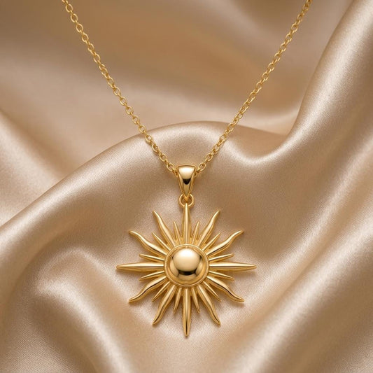 Sun Ray Pendant | 925 Sterling Silver | Celestial Boho Style | Symbolic Gift for Her