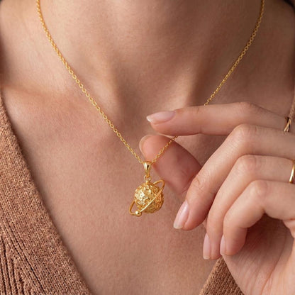 Asteroid Orbit Necklace | 925 Sterling Silver | Celestial & Space Theme | Meaningful Gift for Her