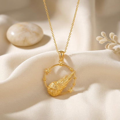 Galactic Meteor Halo pendant | 925 Sterling Silver | Cosmic Star Theme | Unique Gift for Her