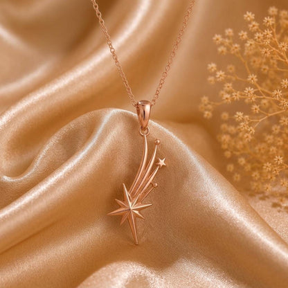 Falling Star Pendant | 925 Sterling Silver | Celestial Star Theme | Wish & Dream Gift