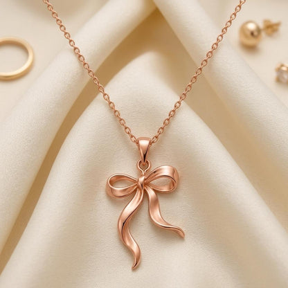 Ribbon Flow Necklace | 925 Sterling Silver | Elegant Ribbon Design | Thoughtful Gift for Her