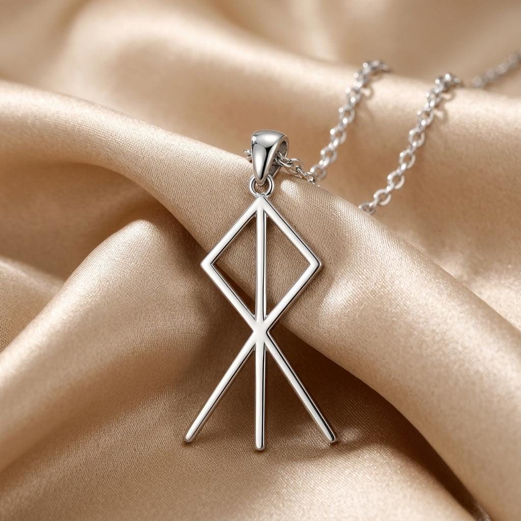 Viking Courage Rune | 925 Sterling Silver | Norse Mythology Symbol | Gift for Strength & Protection