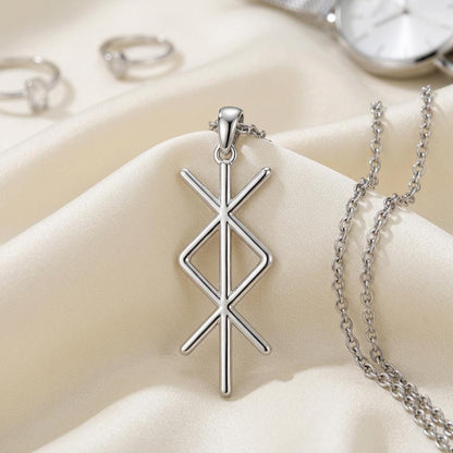 Viking Protection Rune Necklace | Sterling Silver Jewelry | Norse Mythic Symbol | Empowerment & Protection