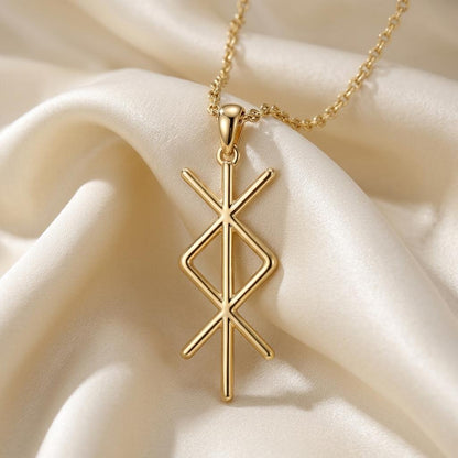 Viking Protection Rune Necklace | Sterling Silver Jewelry | Norse Mythic Symbol | Empowerment & Protection