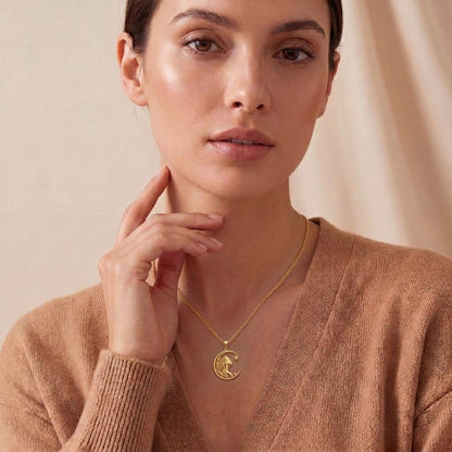 Celestial Woman Silhouette pendant | 925 Sterling Silver for Women | Celestial Goddess Mystical Jewelry | Empowerment Birthday Gift