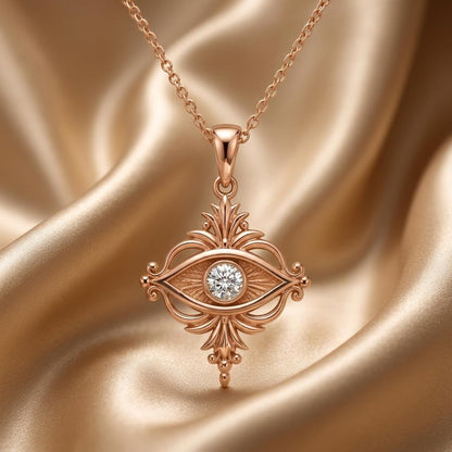 Celestial Eye Birthstone Pendant | Sterling Silver for Women | Celestial Protection Charm | Meaningful Birthday Gift