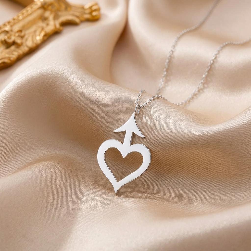 Amor Symbol Necklace | Sterling Silver | Romantic Symbolic Design | Thoughtful Love Gift
