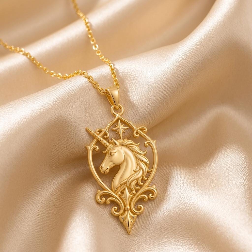 Unicorn Sigil Necklace | 925 Sterling Silver | Mythical Fantasy | Symbolic Empowerment Gift
