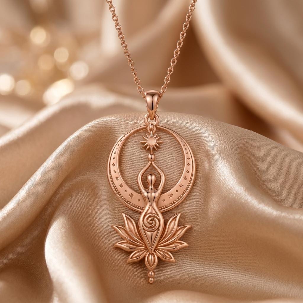 Divine Feminine Symbol Necklace. | Sterling Silver | Spiritual Goddess Charm | Empowerment Gift