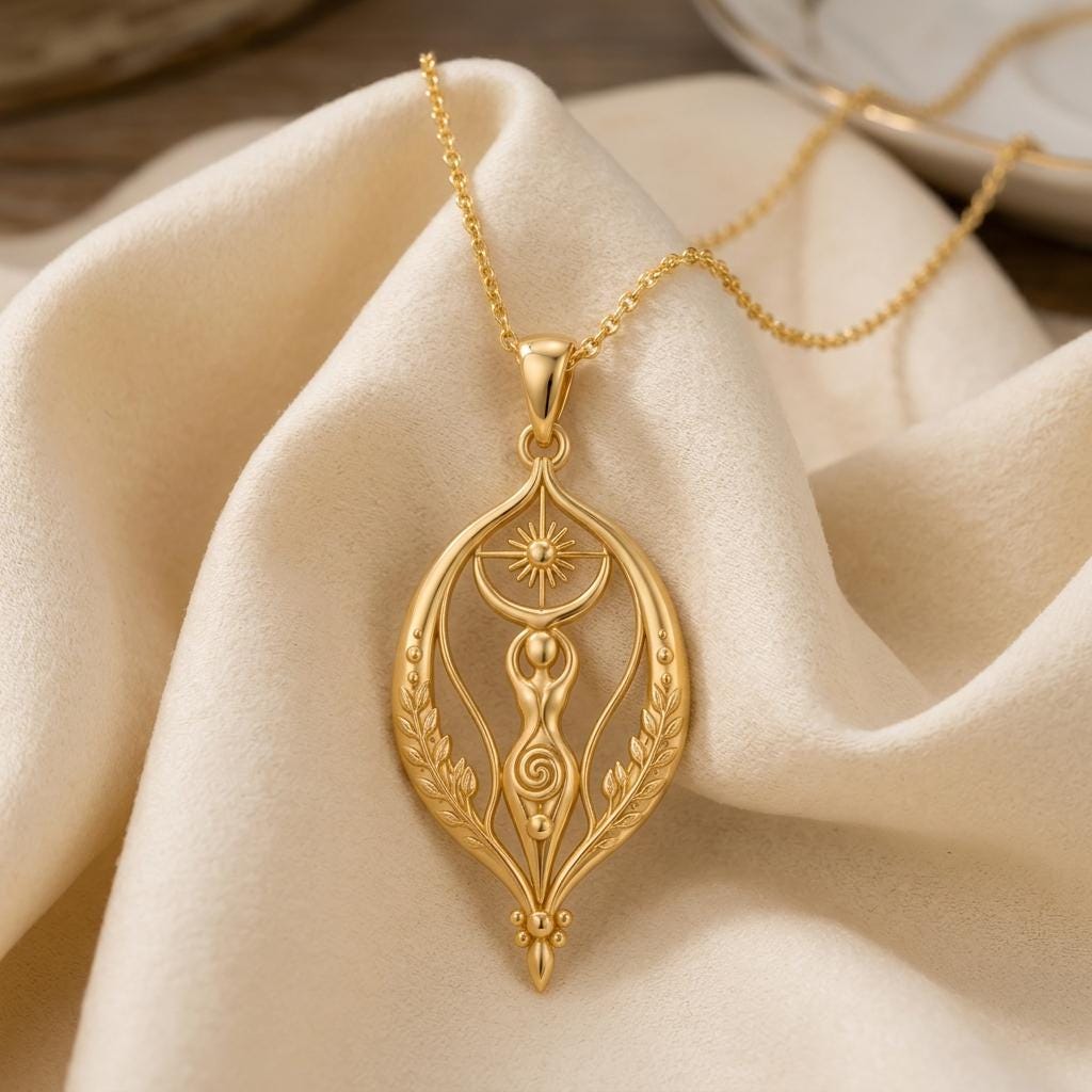 Sacred Womb Necklace | 925 Sterling Silver | Goddess Fertility Symbol | Empowerment Gift