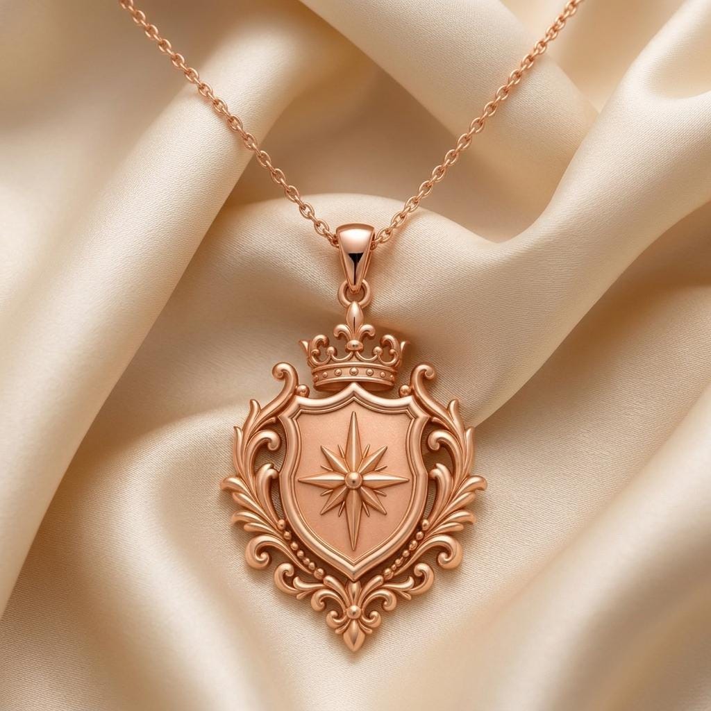 Noble Crest Pendant | 925 Sterling Silver | Regal Emblematic Design | Milestone & Guidance Gift