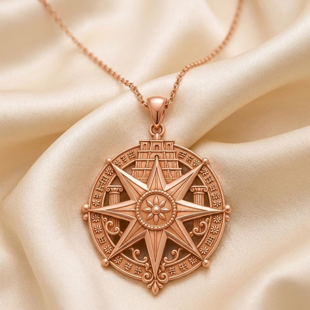 Babylon Star Necklace | 925 Sterling Silver | Ancient Celestial Symbolism | Unique Meaningful Gift