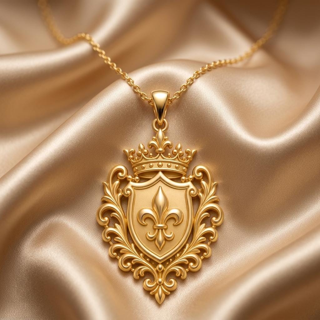 Dynasty Emblem Necklace | Sterling Silver Jewelry | Regal Heraldic Design | Meaningful Heritage Gift