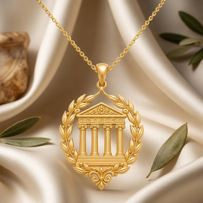 Greek Temple Necklace | 925 Sterling Silver | Ancient Greek Style | Meaningful Keepsake Gift