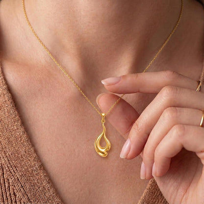 Liquid Flow Pendant | 925 Sterling Silver | Fluid Organic Design | Meaningful Gift