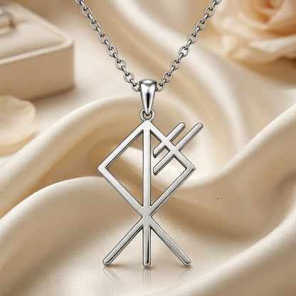 Viking Wulf Bind Rune Necklace | Sterling Silver | Norse Mythology | Symbol of Protection