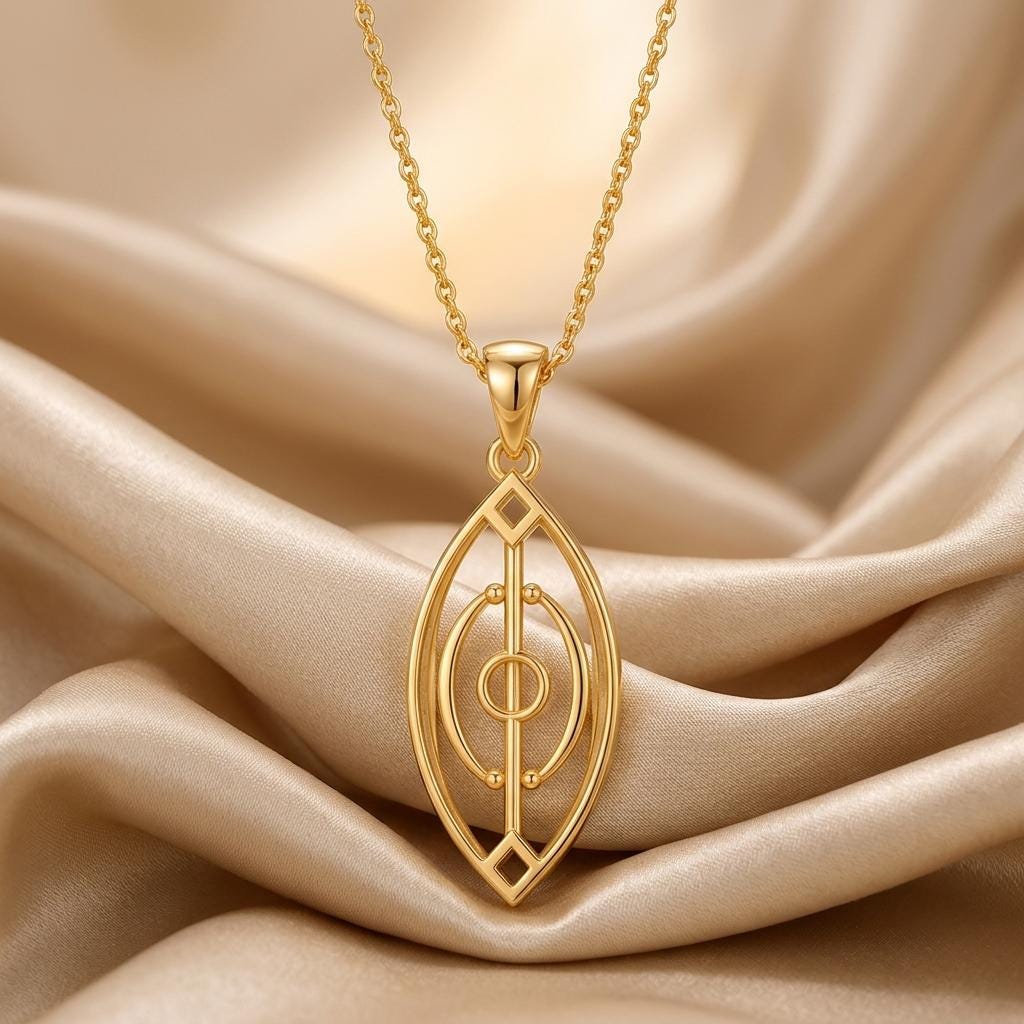 Spirit Gate Pendant | 925 Sterling Silver | Geometric Symbolic Theme | Inspiration & Guidance Gift