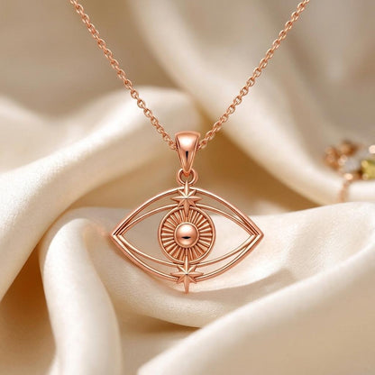 Evil Eye Luxe Necklace | Sterling Silver | Mystical Protection Charm | Meaningful Protection Gift