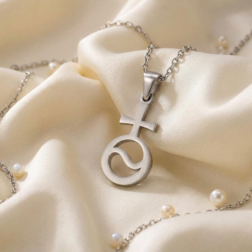 Thetis Necklace Astrology Inspired Silver Pendant | 925 Sterling Silver | Celestial Zodiac Symbol | Meaningful Astrology Gift