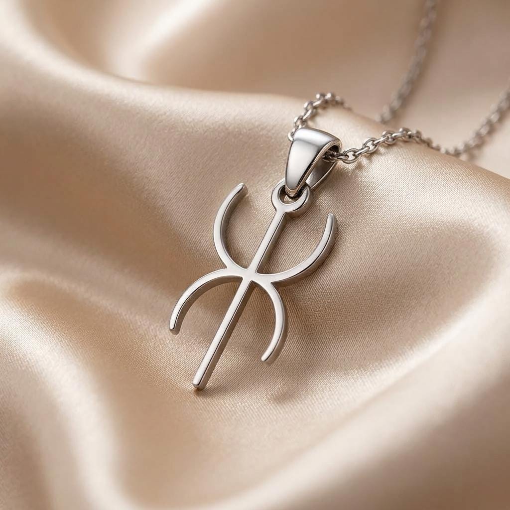 Duality Symbol Necklace | 925 Sterling Silver | Berber Yaz Symbol | Meaningful Gift