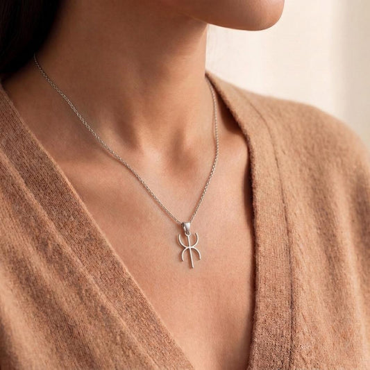 Duality Symbol Necklace | 925 Sterling Silver | Berber Yaz Symbol | Meaningful Gift
