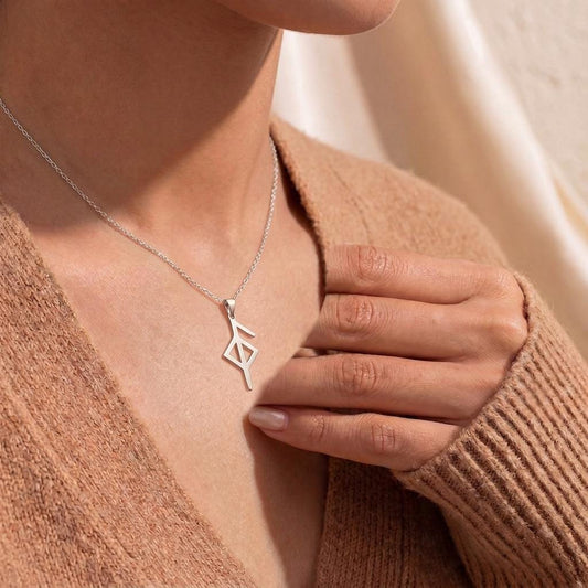 Handmade Health Rune Necklace | 925 Sterling Silver | Viking Nordic Symbol | Meaningful Wellness Gift