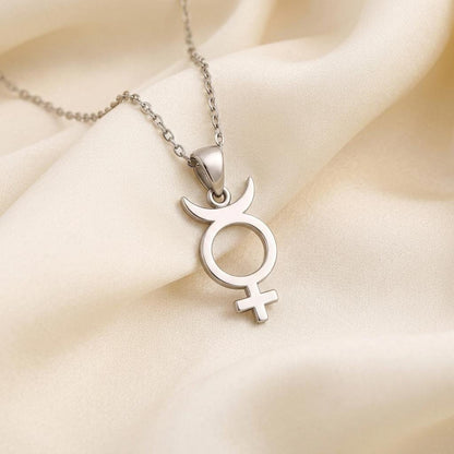 Mercury Symbol Necklace, | 925 Sterling Silver | Astrology & Spiritual | Personal Expression Gift