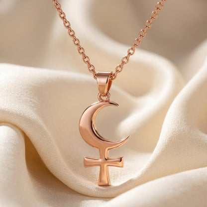 Crescent Venus Necklace | 925 Sterling Silver | Celestial Goddess Symbol | Empowerment & Self-Love Gift