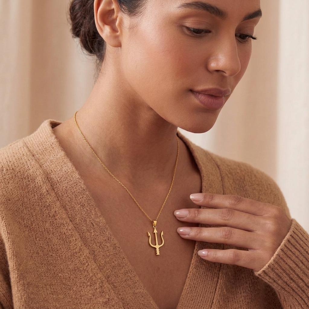 Neptune Trident Necklace | 925 Sterling Silver | Mythology Sea God Symbol | Meaningful Gift for Ocean Lovers