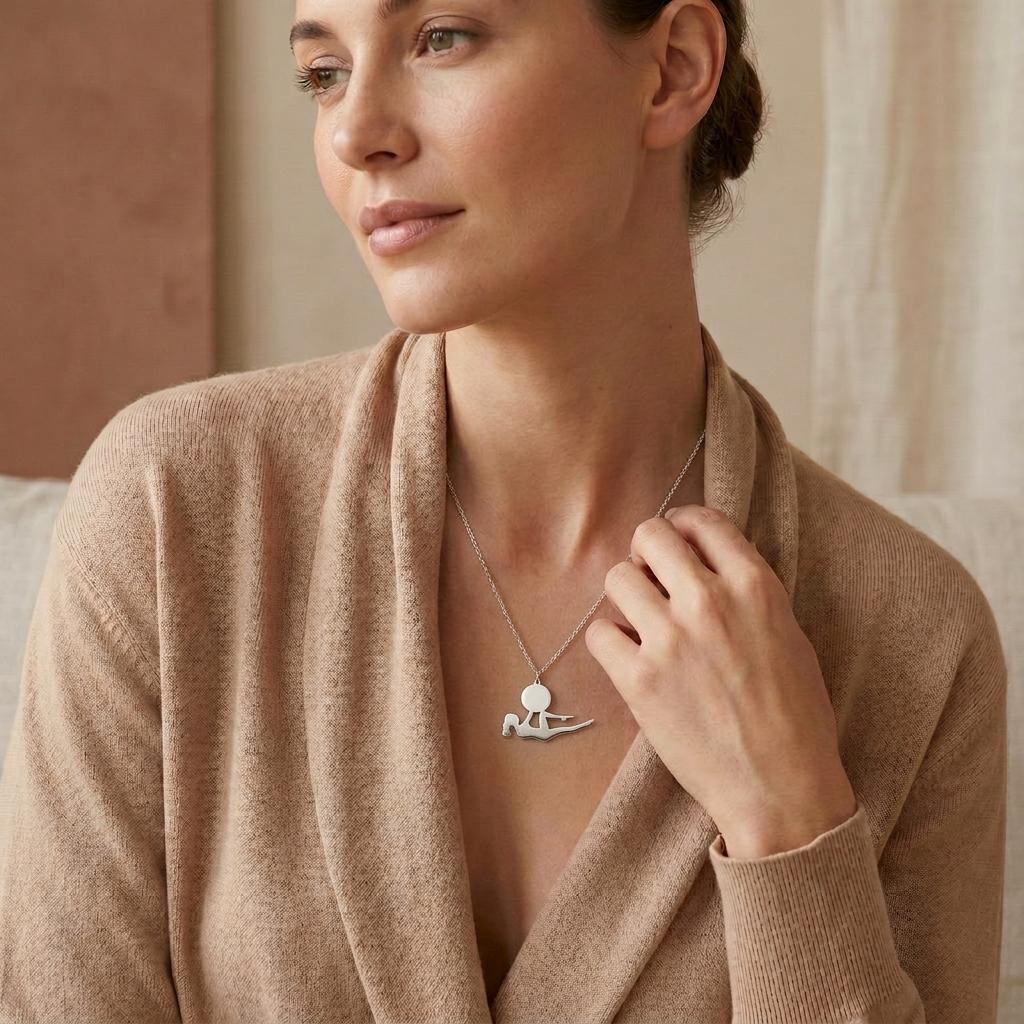 Yoga Pose Necklace | 925 Sterling Silver Jewelry | Balance & Mindfulness Pendant | Gift for Yoga Lovers