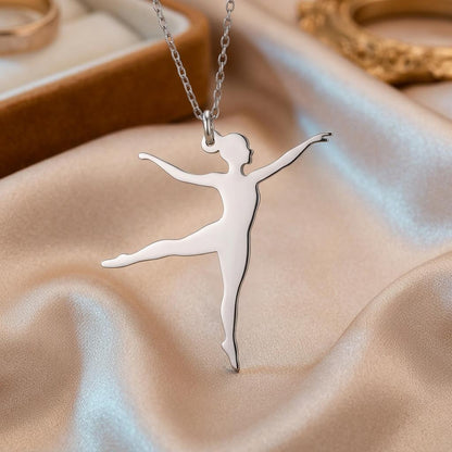 Ballet Dancer Necklace | 925 Sterling Silver Jewelry | Graceful Dance Silhouette Pendant | Elegant Gift for Dancers