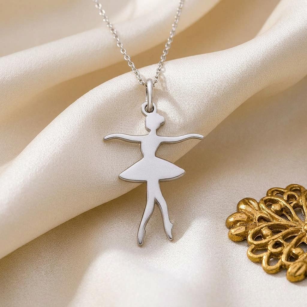 Ballet Dancer Necklace | 925 Sterling Silver Jewelry | Grace & Art Symbol Pendant | Meaningful Gift for Dancers