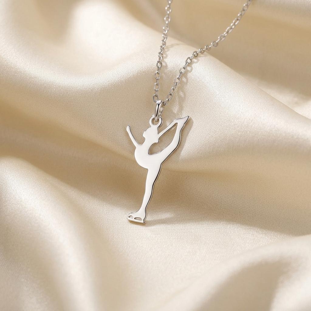 Figure Skater Necklace | 925 Sterling Silver Jewelry | Graceful Movement Pendant | Gift for Dancer or Athlete