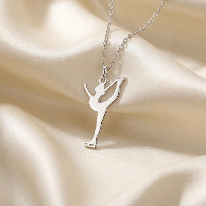 Figure Skater Necklace | 925 Sterling Silver Jewelry | Graceful Movement Pendant | Gift for Dancer or Athlete