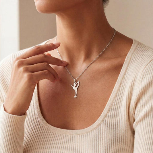 Figure Skater Necklace | 925 Sterling Silver Jewelry | Graceful Movement Pendant | Gift for Dancer or Athlete