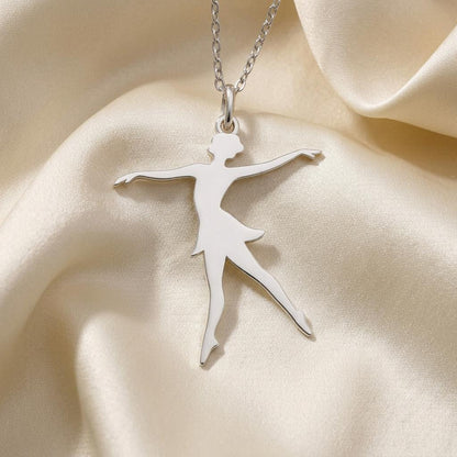 Ballet Dancer Necklace | 925 Sterling Silver Jewelry | Elegant Ballerina Silhouette | Meaningful Gift for Dancers