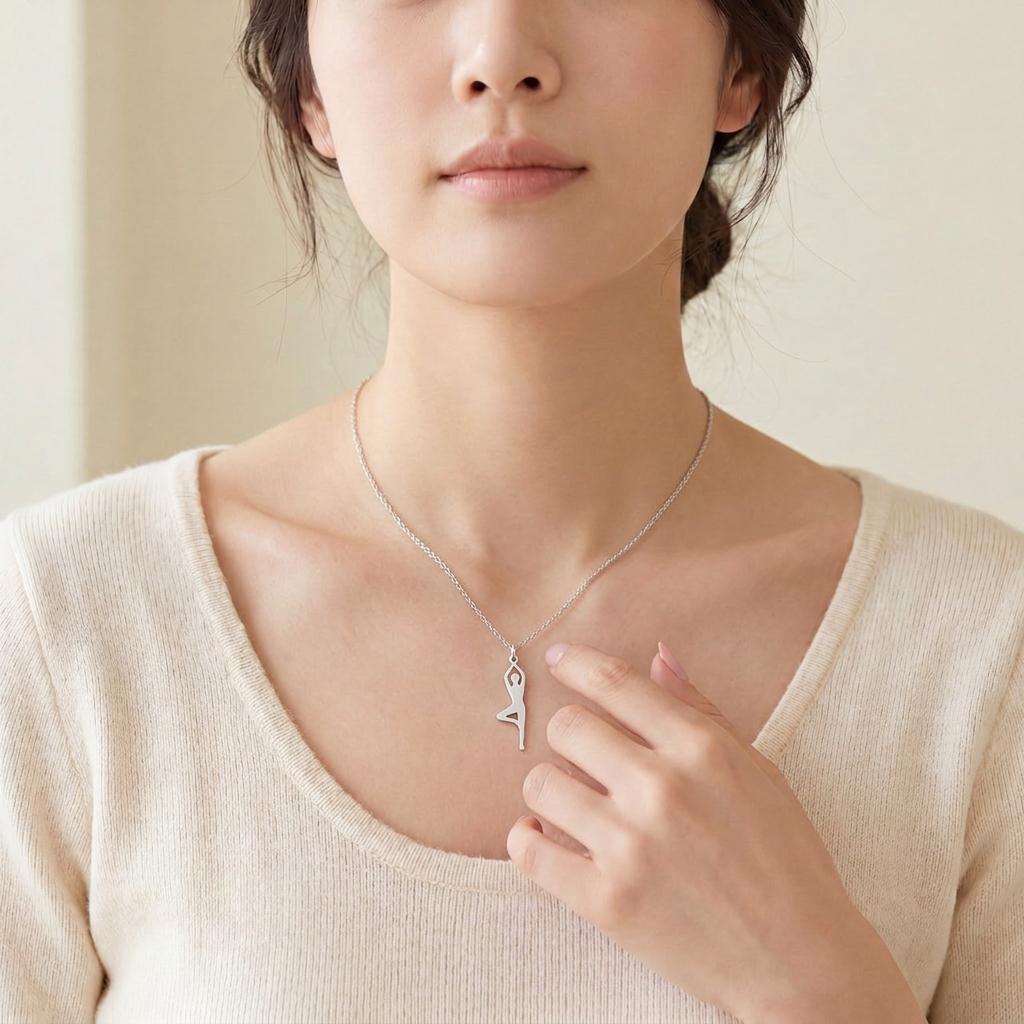 Yoga Pose Necklace | 925 Sterling Silver Jewelry | Mindfulness & Balance Symbol | Gift for Yoga Lovers