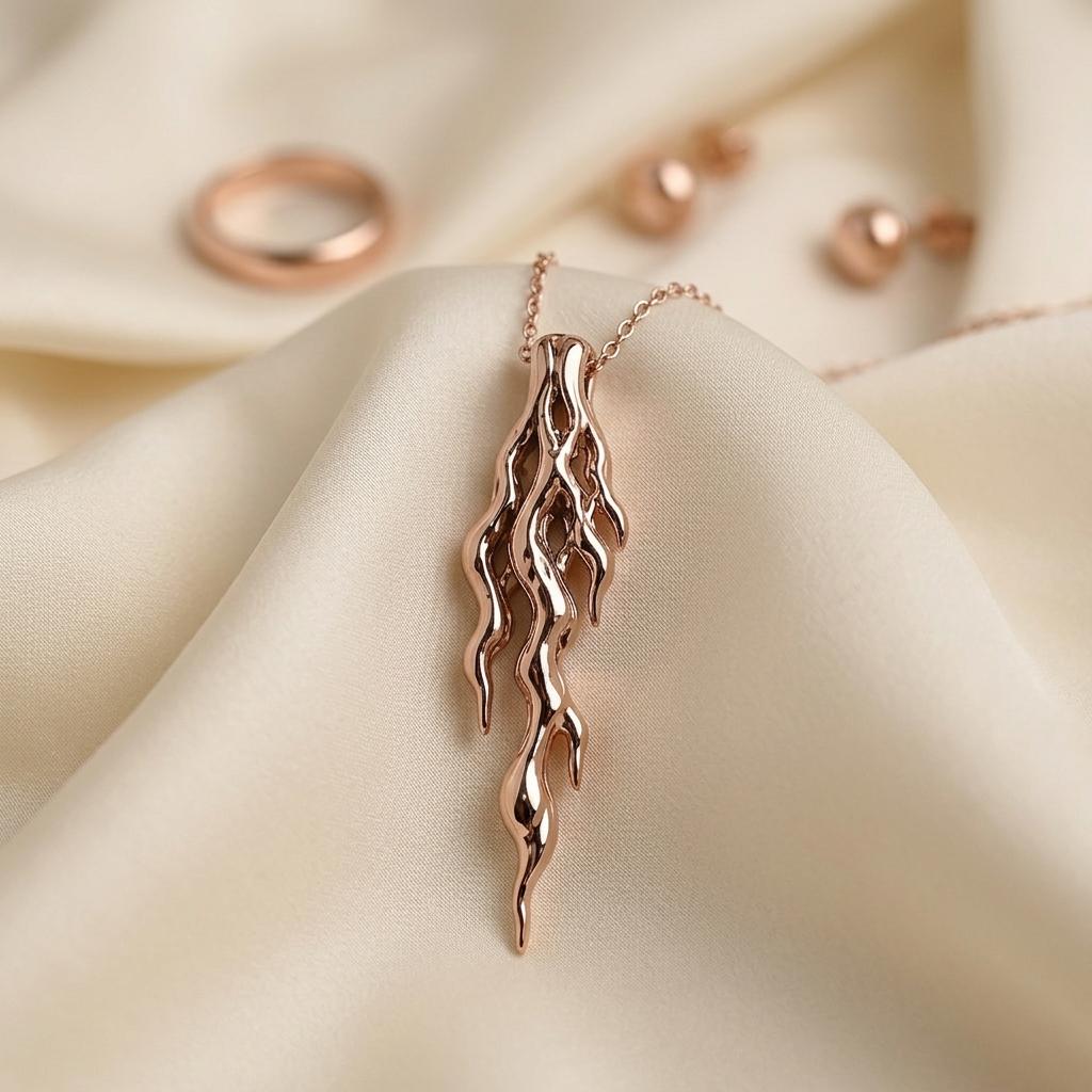 Molten Vein Pendant | 925 Sterling Silver | Organic Sculptural Design | Unique Statement Gift