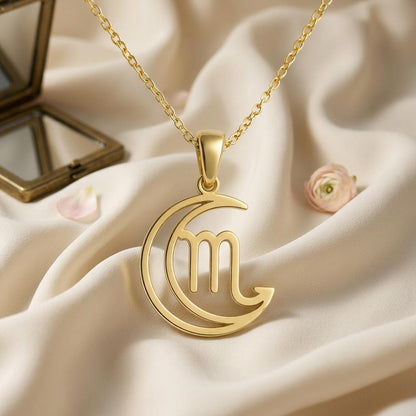 Scorpio Moon Sigil Necklace | 925 Sterling Silver Celestial Pendant | Gothic Astrology Zodiac Jewelry | Anniversary Gift for Him Her