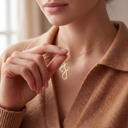 J Initial Necklace | 925 Sterling Silver for Women | Minimal Personalized Letter Jewelry | Meaningful Initial Gift