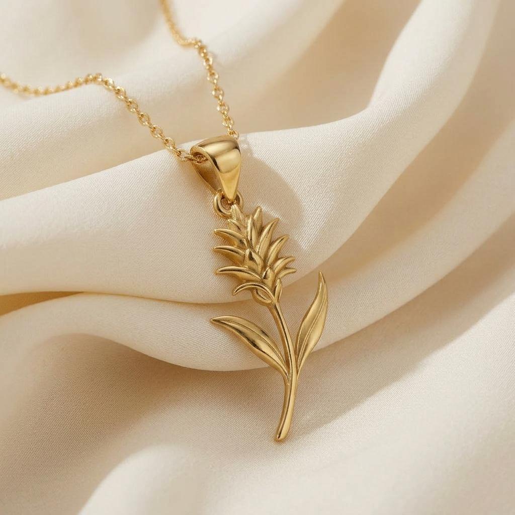 Bromeliad Flower Pendant Necklace | 925 Sterling Silver Jewelry | Tropical Floral Style | Meaningful Gift for Her