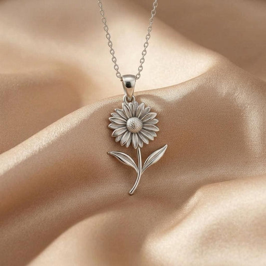 Gaillardia Flower Pendant Necklace | 925 Sterling Silver for Women | Nature Inspired Floral Design |Meaningful Birthday and Anniversary Gift