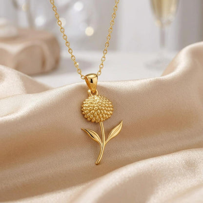 Allium Flower Pendant Necklace | 925 Sterling Silver Women Jewelry | Floral Birth Flower | Meaningful Nature Gift