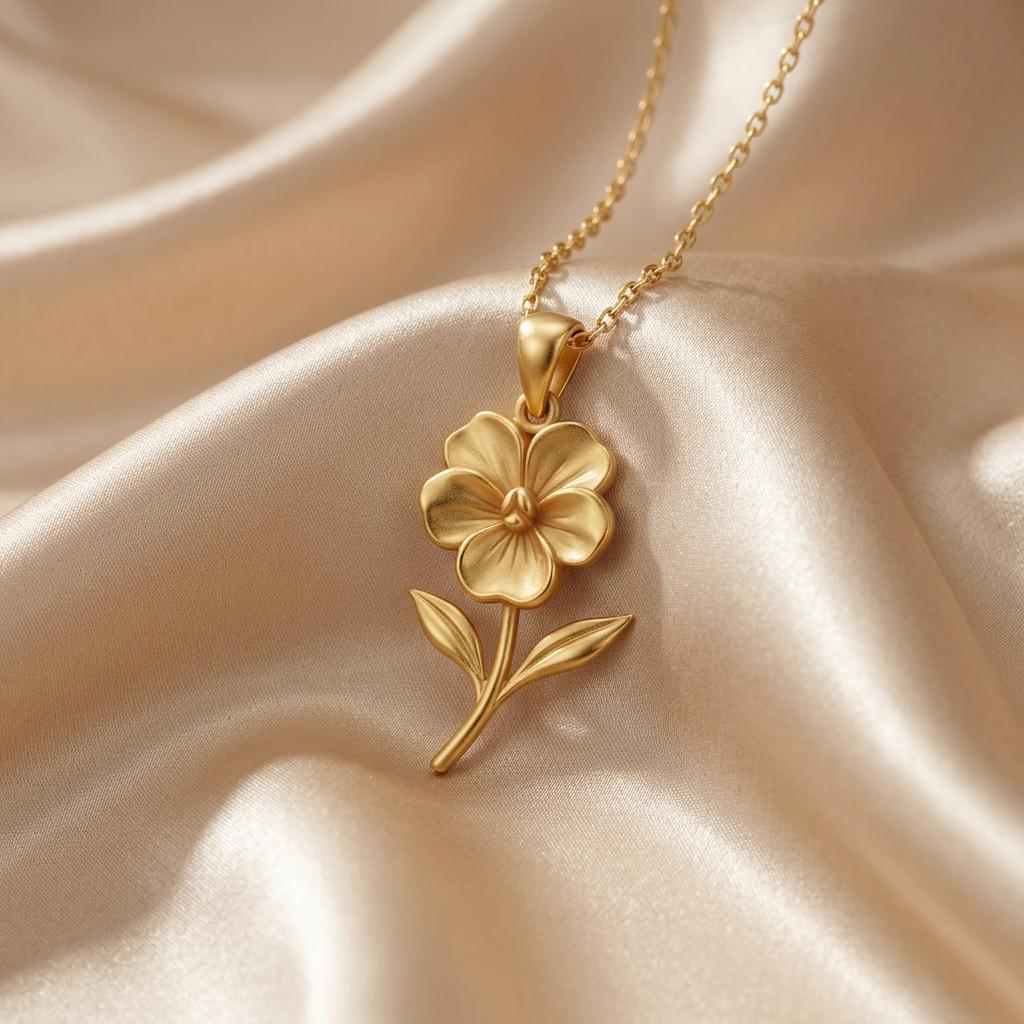 Violet Flower Pendant Necklace | 925 Sterling Silver Women Jewelry | February Birth Flower Design | Meaningful Gift for Her