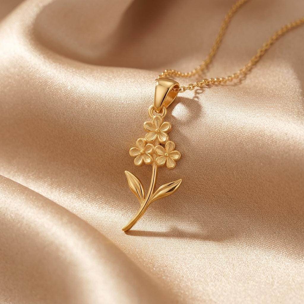 Heather Flower Pendant Necklace | 925 Sterling Silver | Botanical Floral Jewelry | September Birth Flower Gift