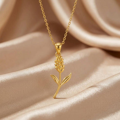Statice Flower Pendant Necklace | 925 Sterling Silver | Botanical Floral Jewelry | Remembrance Flower Gift