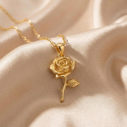 Rose Flower Pendant Necklace | 925 Sterling Silver | Romantic Floral Jewelry | Meaningful Gift of Love