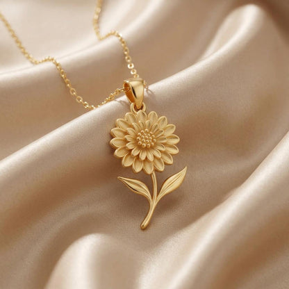 Dahlia Flower Necklace | 925 Sterling Silver | Botanical Floral Symbolism | Meaningful Gift
