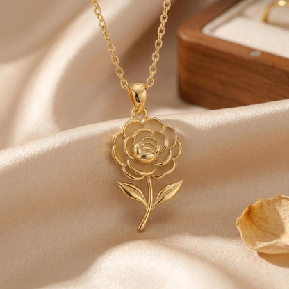 Camellia Flower Necklace | 925 Sterling Silver | Botanical Floral Design | Meaningful Floral Gift