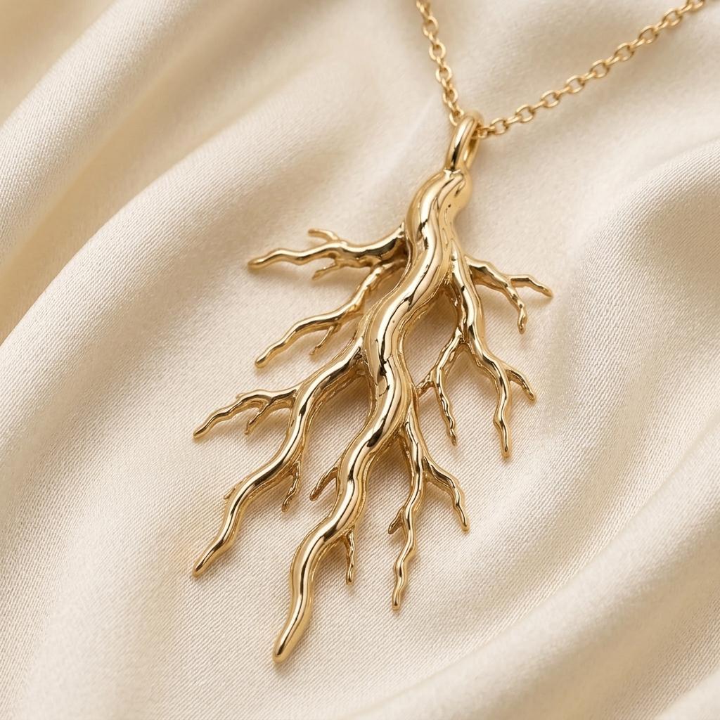 Sacred Root Necklace | 925 Sterling Silver | Nature Inspired Design | Symbolic Gift